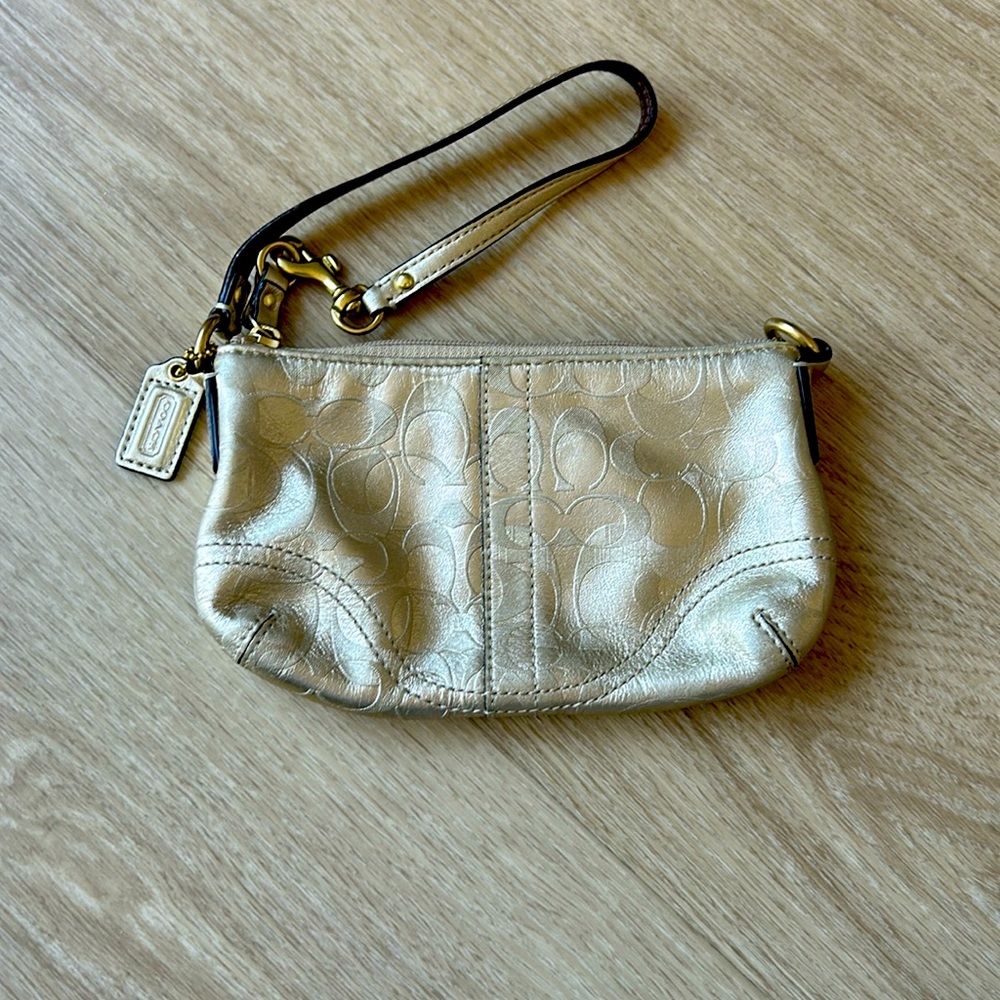 Coach leather wristlet